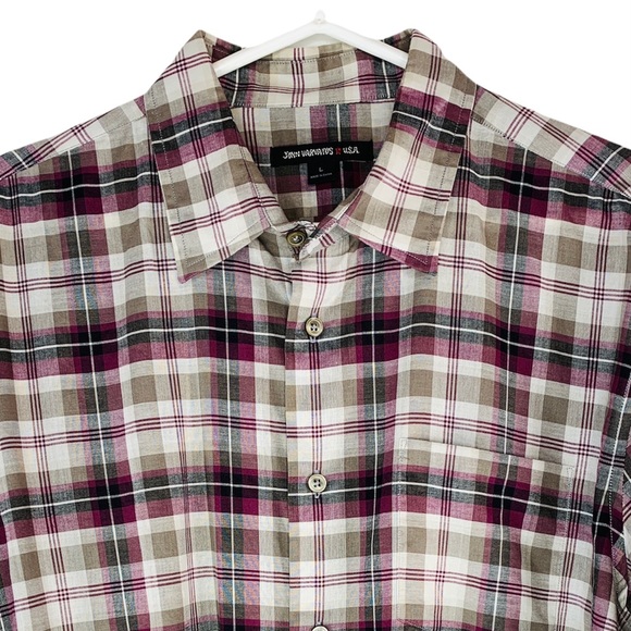 John Varvatos Men’s Large Long Sleeve Shirt Multi Color Plaid - Picture 3 of 13